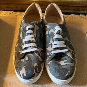 Jack Rogers Suede Camouflage Lace-Up Sneakers NEW